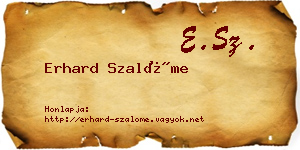 Erhard Szalóme névjegykártya